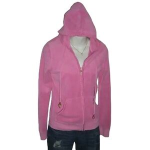 Vintage y2k Juicy Couture Hoodie Pink Terry Barbie Paris Hilton Kawaii McBling